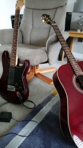 Fender stratocaster HH and Epiphone acoustic guitar